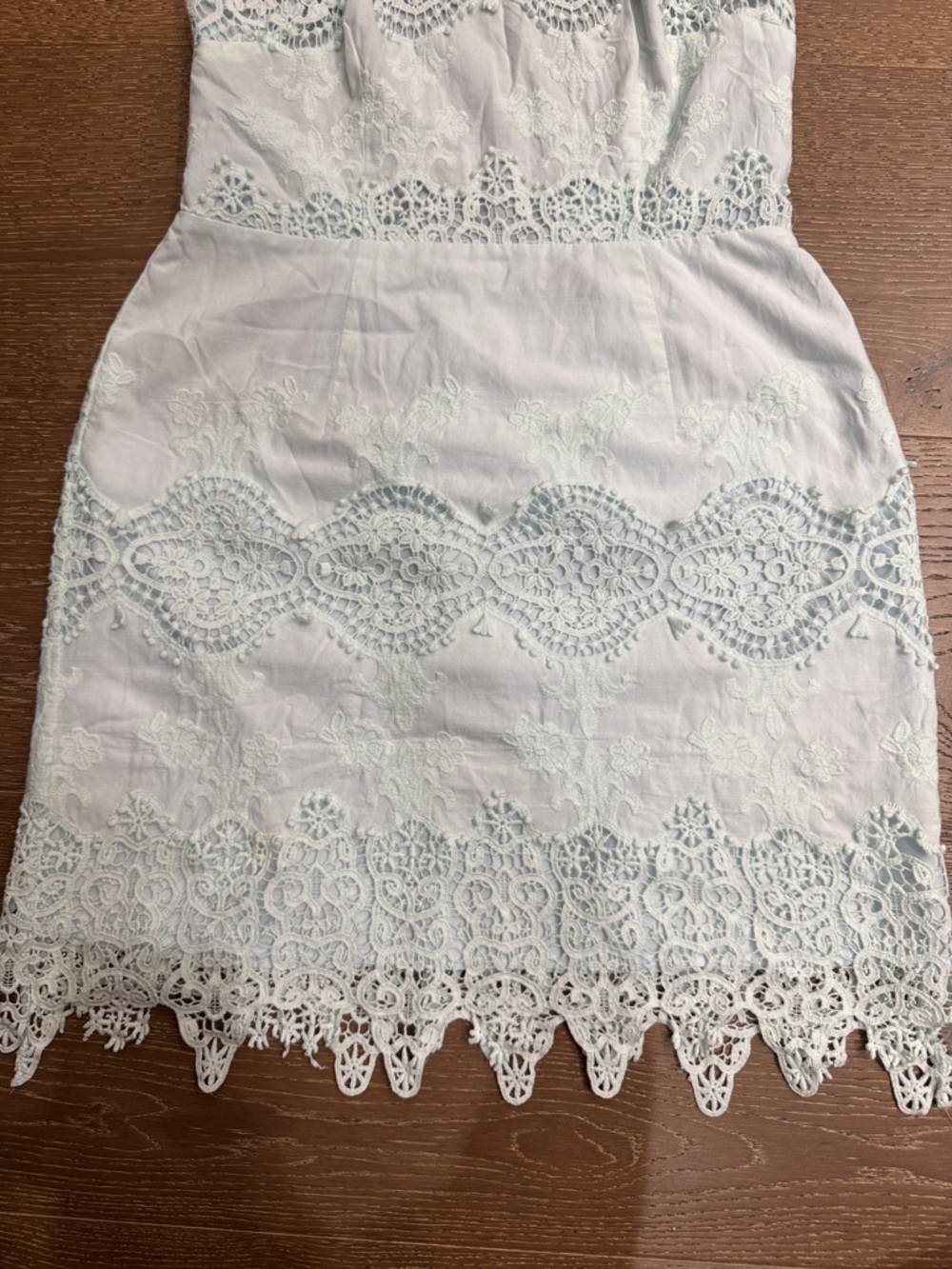 Versona Lace Halter Dress Light Blue Size M Boho Summer Mini - Picture 4 of 6